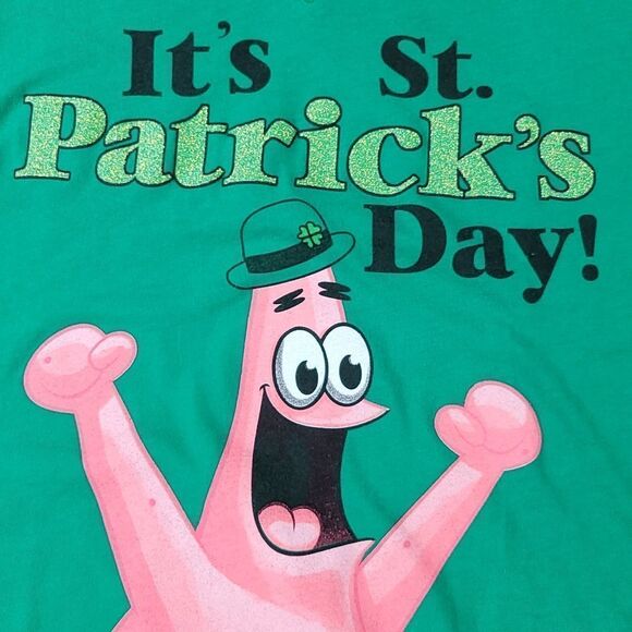 🔹️SpongeBob Green St. Patrick's Day Short Sleeve Tshirt Small - Picture 5 of 7